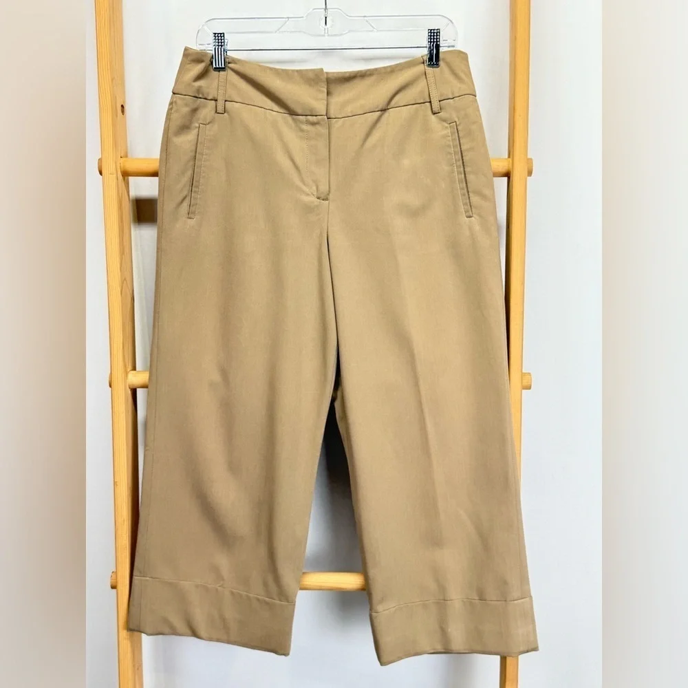 SANDRO Khaki cuff leg crop pants size 10 - Picture 1 of 12
